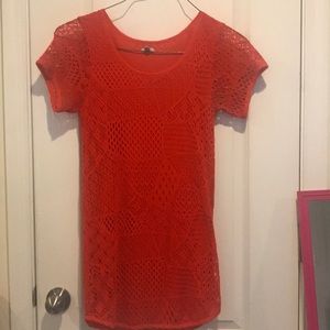 Ecote orange/red color dress mid-length small